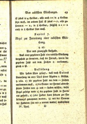 Kapitel 7. Regel zur Formirung einer cubischen Gleichung.