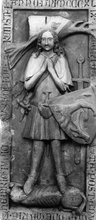 Grabstein des Heinrich von Reinstein (gest. 1349) : Grabstein des Heinrich von Reinstein (um 1349). Trennfeld, Kirche