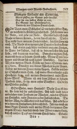Morgen-Andacht am Sonntag.
