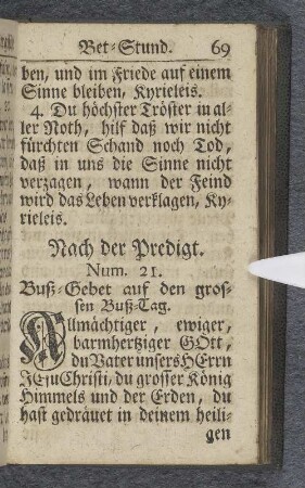Buß-Gebet auf den grossen Buß-Tag.