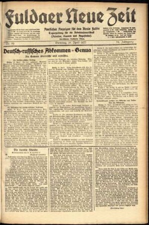 Ausgabe vom Dienstag, den 18. April 1922.