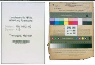 Entnazifizierung Heinrich Thenagels , geb. 29.06.1896 (Landwirt)