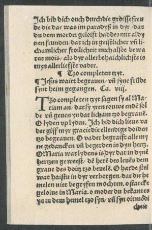 Tzo completen tzyt. Jesus wairt begraven ... Ca. viii.