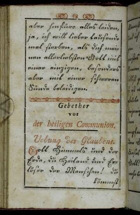 Gebether vor der heiligen Communion.