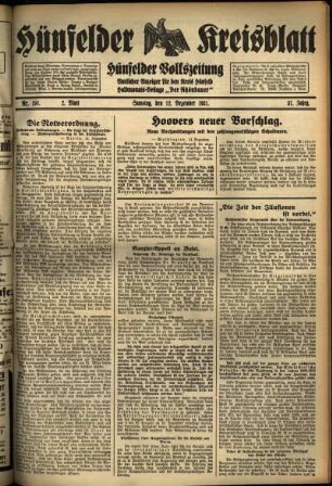 Dritte Ausgabe vom Samstag, den 12. Dezember 1931.