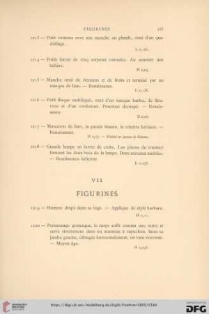 VII. Figurines (No. 1219 - 1235)