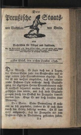 43stes Stück, den 27sten October 1798