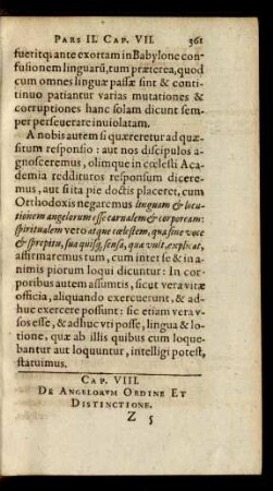 Cap. VIII. De Angelorum Ordine Et Distinctione