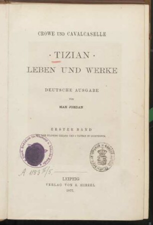 Bd. 1: Tizian : Leben und Werke