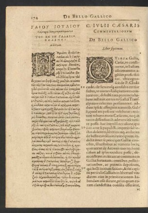 C. Iulii Caesaris Commentariorum De Bello Gallico Liber septimus.