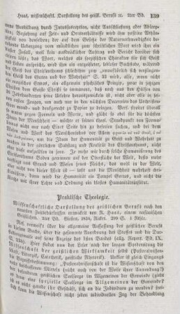 139-143 "Wissenschaftliche Darstellung des geistlichen Berufs" von R. Haas