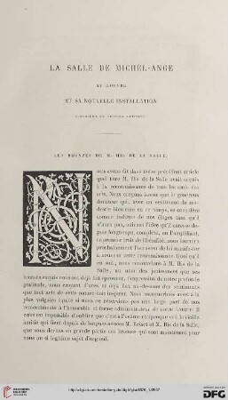 2. Pér. 14.1876: La salle de Michel-Ange au Louvre et sa nouvelle installation, 2, Les bronzes de M. His de la Salle