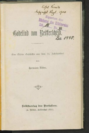 Godelind von Reifferscheid : eine Eifeler Geschichte aus dem 14. Jahrhundert