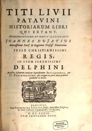 Titi Livii Patavini Historiarum Libri Qui Extant, 1,1