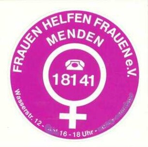 Eigenwerbung des Frauen helfen Frauen e.V., Menden