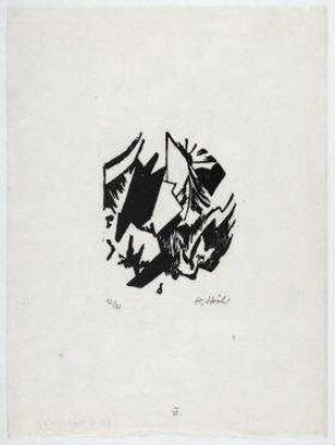 Sonnenaufgang. Blatt 6 der Mappe "Miniaturen" mit 16 Linolschnitten - Reprint