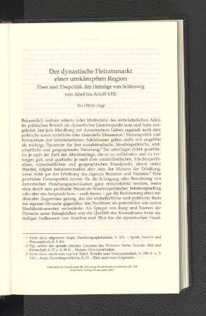 Der dynastische Heiratsmarkt einer umkämpften Region.