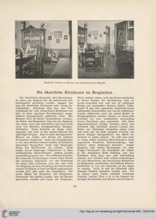 Die bäuerliche Kleinkunst im Bergischen