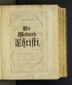 Die Geburth Christi