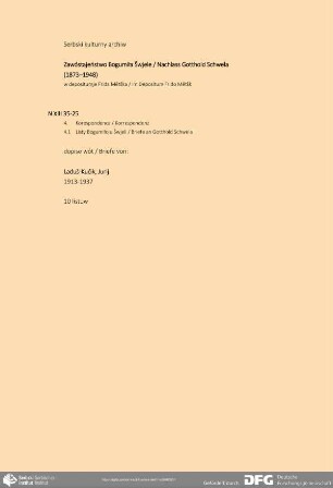 Brief von Jurij Laduš an Bogumił Šwjela
