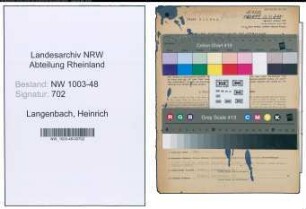 Entnazifizierung Heinrich Langenbach , geb. 25.08.1901 (Schlosser)
