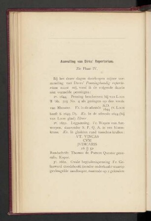 Aanvulling van Dirks' Repertorium