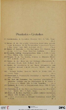 Phantasien – Grotesken (Nr. 415-471)