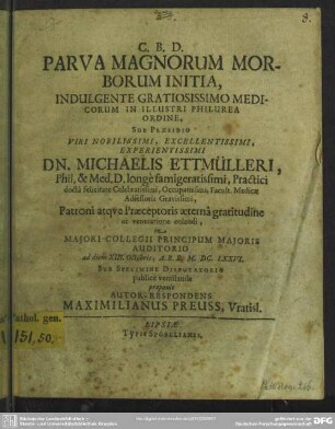 Parva Magnorum Morborum Initia