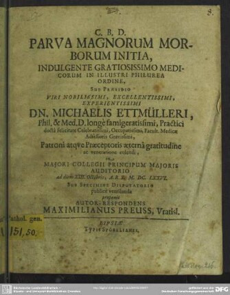 Parva Magnorum Morborum Initia