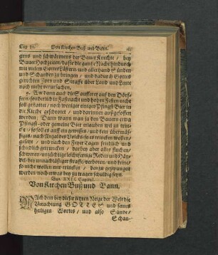 Das XXII. Capitul. Von Kirchen Buß und Bann.