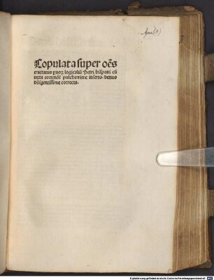 Copulata omnium tractatuum Petri Hispani etiam syncategorematum et parvorum logicalium ac trium modernorum secundum doctrinam Thomae Aquinatis cum textu : [1-3], [2]