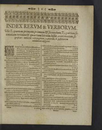 Index rerum & verborum.