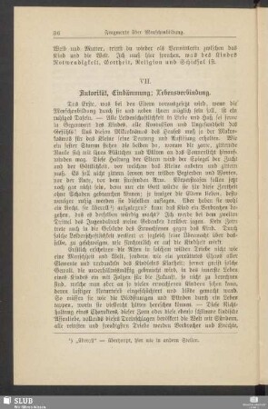 VII. Autorität, Eindämmung; Lebensverbindung