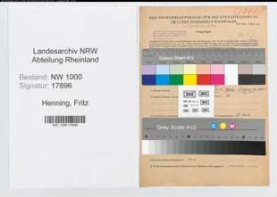 Entnazifizierung Fritz Henning, geb. 18.04.1905 (Kaufm.Angest.)