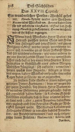 Das XXVII. Capitul/ Ein wunderlicher Person-Wechsel gehet vor. ...