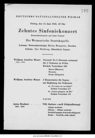 Zehntes Sinfoniekonzert
