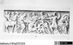 Galleria Giustiniana del marchese Vincenzo Giustiniani. 2 Bände., 2. Band, Tafel 104: Baccanti con Orfeo, o Penteo ucciso (nach der Antike)