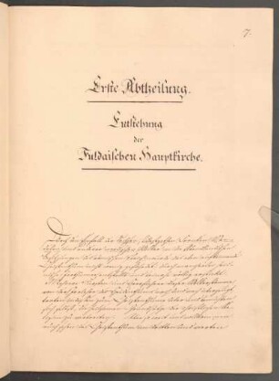 Erste Abtheilung. Entstehung der Fuldaischen Hauptkirche.