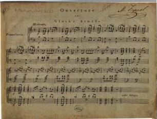 Ouverture aus Gluck's Armide : Pianoforte
