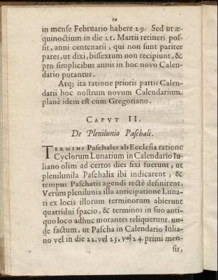 Caput II. De Plenilunio Paschali.