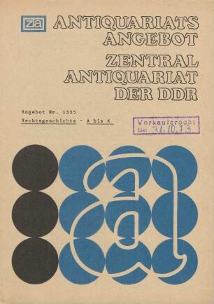 Nr. 1335: Rechtsgeschichte A bis K