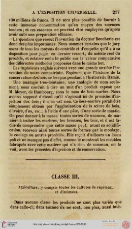 classe III: Agriculture [...]