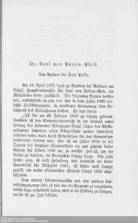 Dr. Carl von Posern-Klett