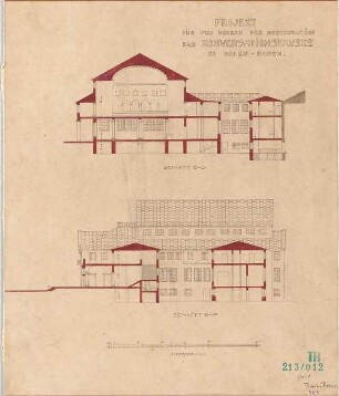 Fischer, Theodor; Baden-Baden; Restaurant Konversationshaus - Schnitte