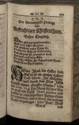 Die Zwantzigste Predigt vom Auffrichtigen Christenthum.