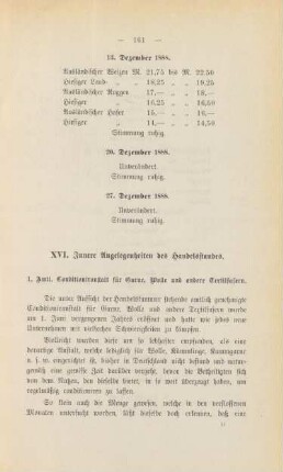 XVI. Innere Angelegenheiten des Handelsstandes.