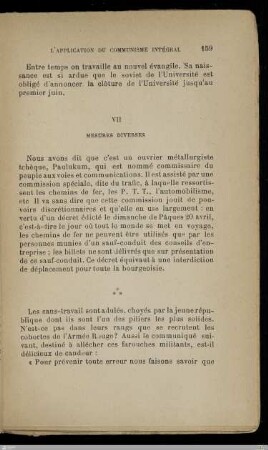 VII. Mesures diverses