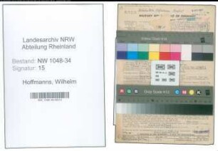 Entnazifizierung Wilhelm Hoffmanns , geb. 03.05.1893 (Dentist)
