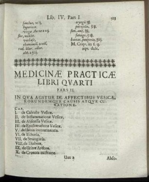 Pars II. In Qua Agitur De Affectibus Vesicæ, Eorundemque Causis Atque Curatione.