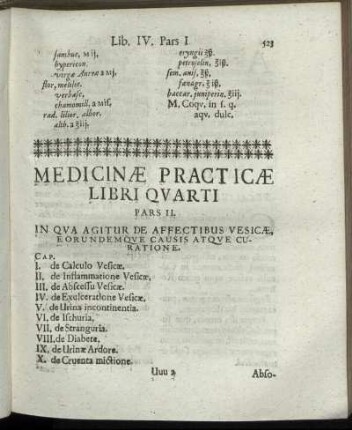 Pars II. In Qua Agitur De Affectibus Vesicæ, Eorundemque Causis Atque Curatione.